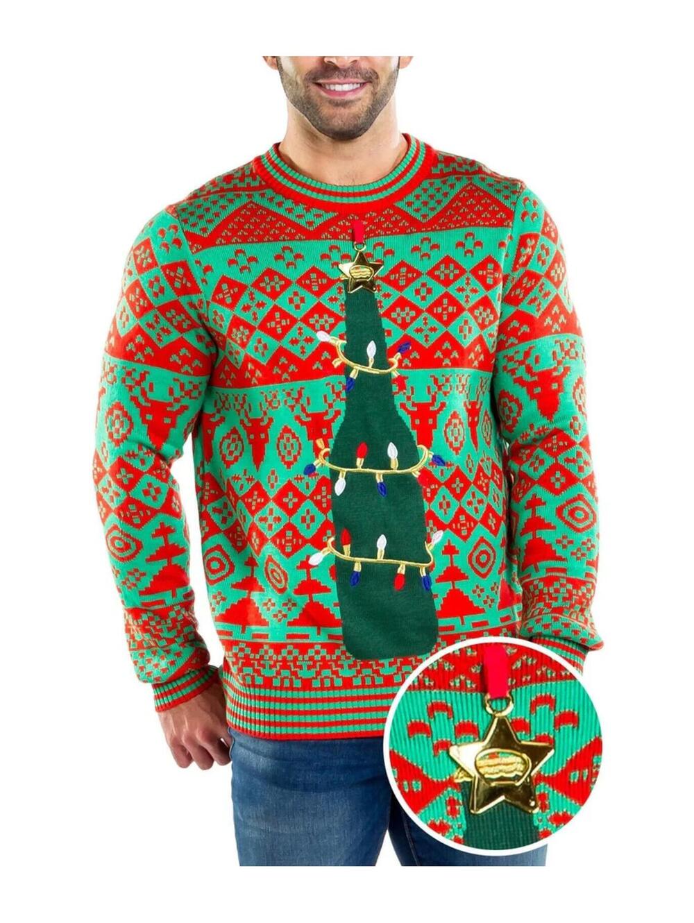 NWT Tipsy Elves Men's Bottle Opener Ugly Christmas Sweater Size Large